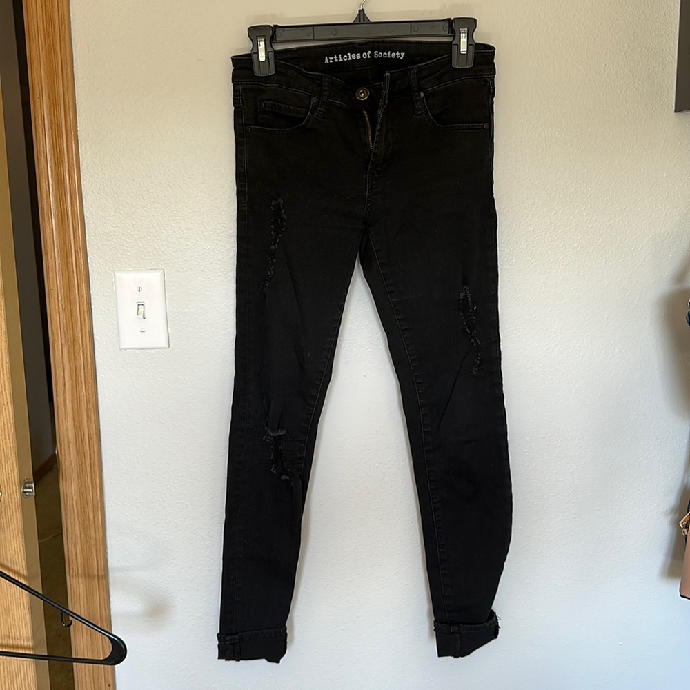 Black denim articles of society skinny jeans. Size 26.